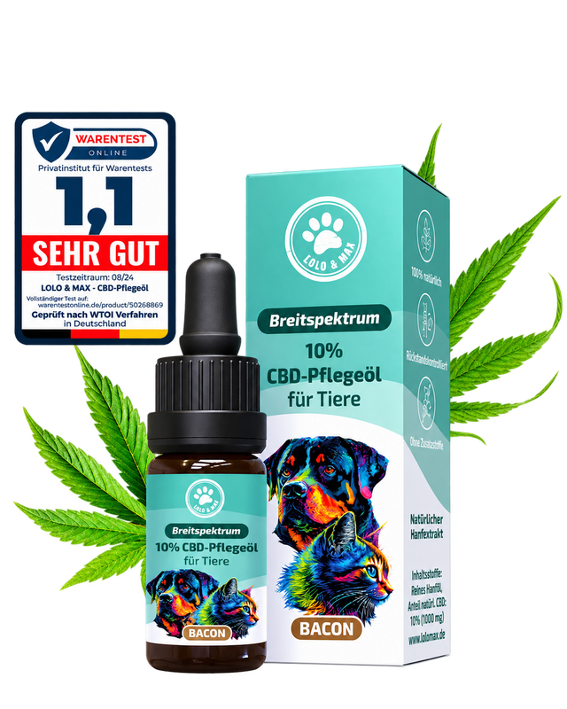 CBD Öl für Hunde & Katzen 10 % Bacon – 10 ml | Lolo & Max