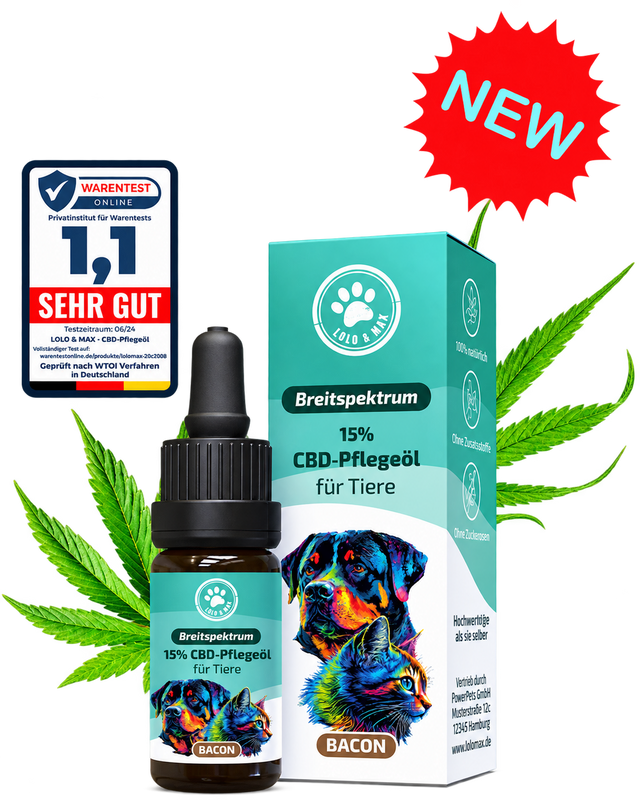 CBD Öl für Hunde & Katzen 15 % Bacon – 10 ml | Lolo & Max