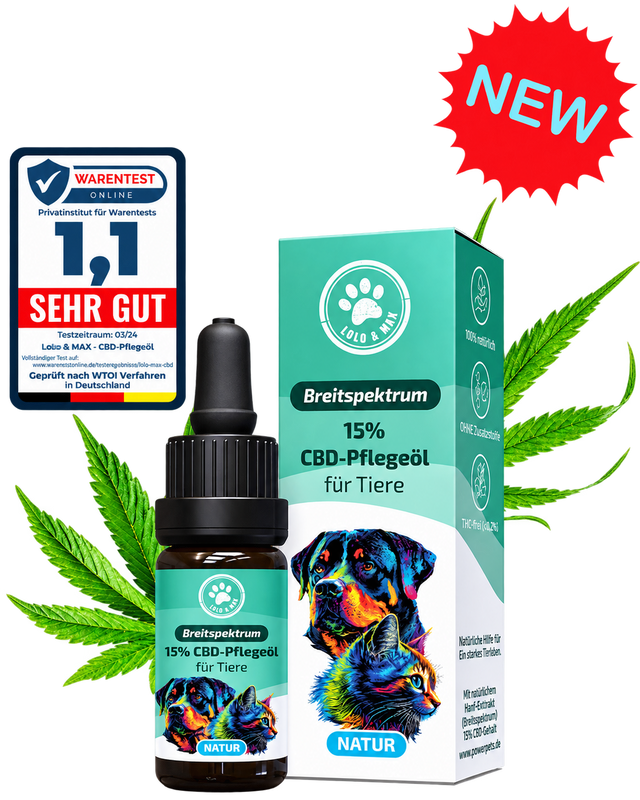 CBD Öl für Hunde & Katzen 15 % Natur – 10 ml | Lolo & Max